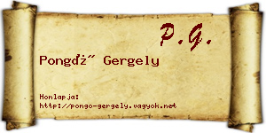 Pongó Gergely névjegykártya